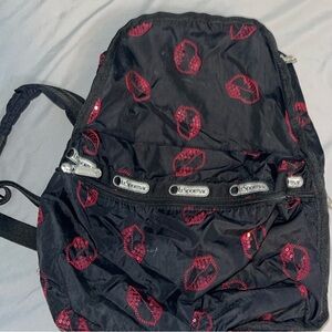 Lesportsac lip pattern small backpack